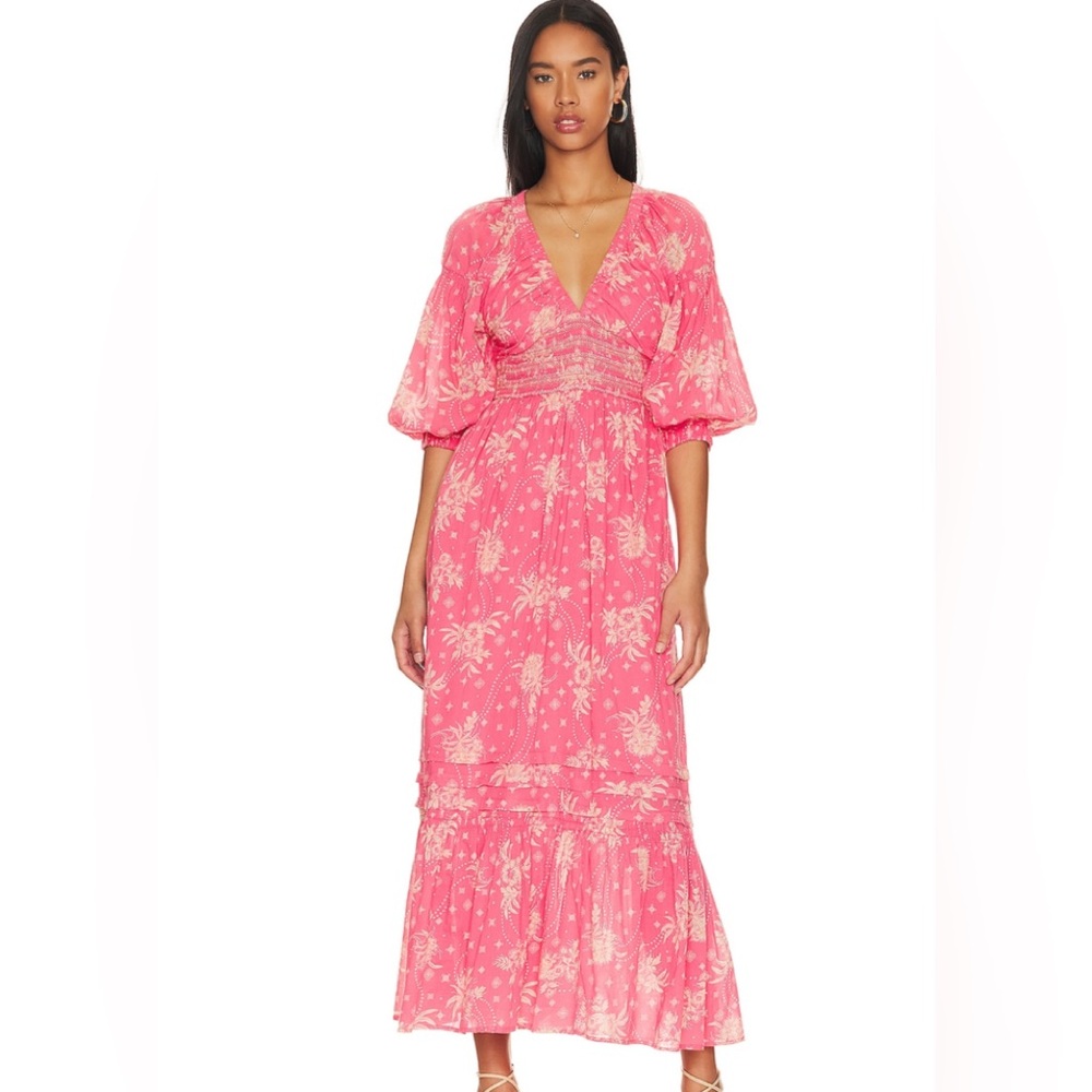 Free People Pink Floral Maxi Dress